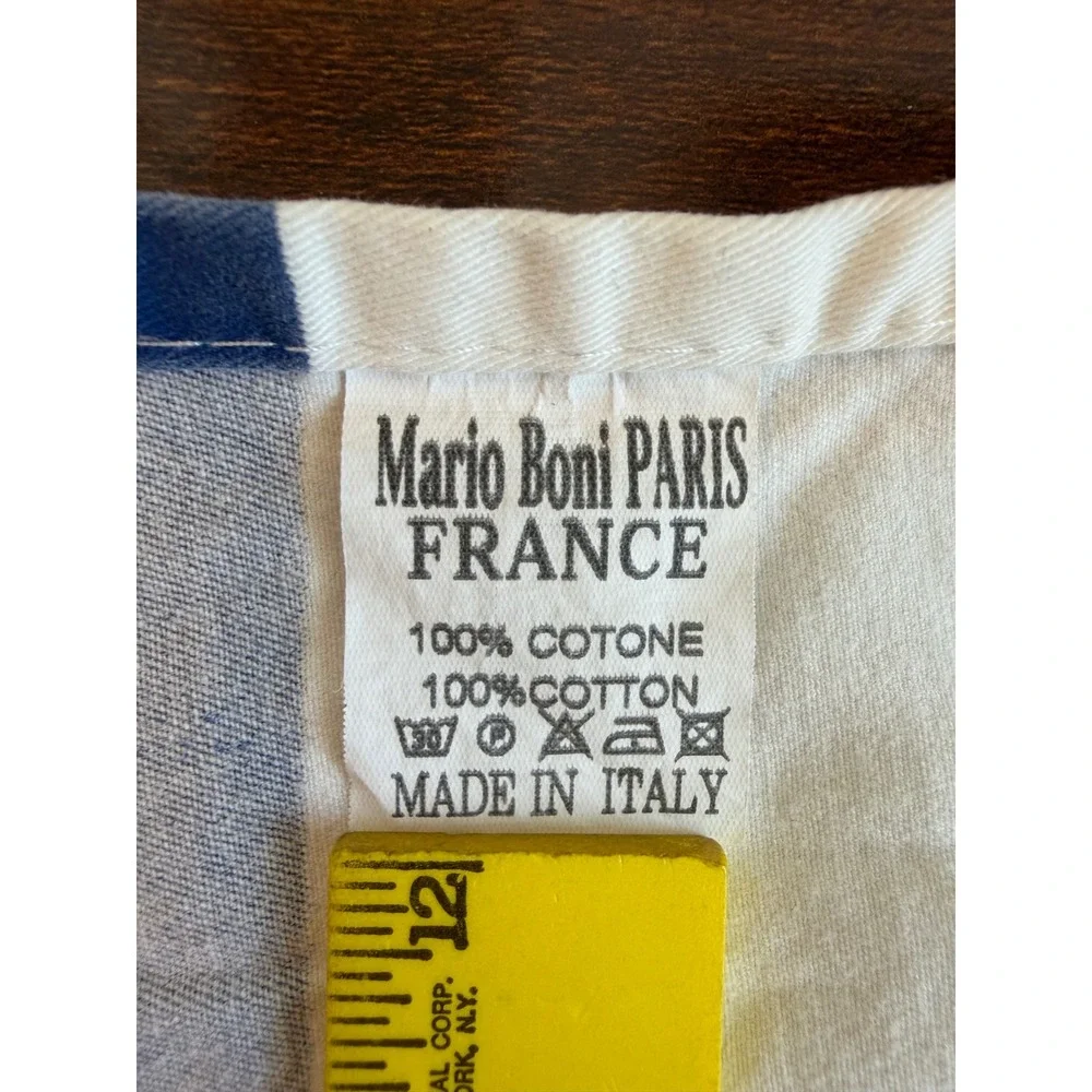 Mario Boni Paris France Souvenir Apron Eiffel Tower Cotton Made in Italy Striped
